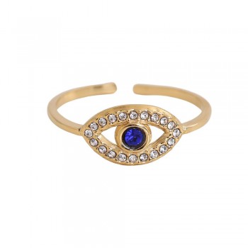 Δαχτυλίδι Ανοξείδωτο Ατσάλι | Zircon Evil Eye Δαχτυλίδι Ανοξείδωτο Ατσάλι | Zircon Evil Eye