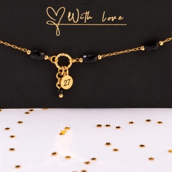 Stainless Steel Jewelry: Βραχιόλι - Γούρι Κρύσταλλα 