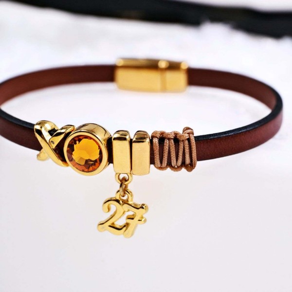Βραχιόλι Γούρι 2027 - Κρύσταλλο Swarovski - Dark Brown Δερμάτινο βραχιόλι γούρι 2027 με κρύσταλλο Swarovski και επίχρυσα στοιχεία
