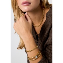 Stainless Steel Jewelry: Βραχιόλι Αλυσίδα Βραχιόλι Αλυσίδα από ανοξείδωτο ατσάλι με επιμετάλλωση 24Κ χρυσού