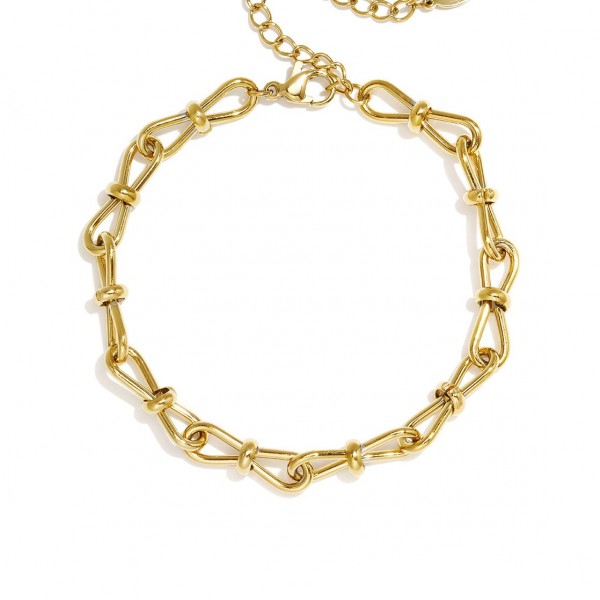 Stainless Steel Jewelry: Βραχιόλι Αλυσίδα Βραχιόλι Αλυσίδα από ανοξείδωτο ατσάλι με επιμετάλλωση 24Κ χρυσού
