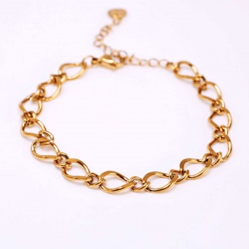 Stainless Steel Jewelry: Επίχρυσο Βραχιόλι Link Chain