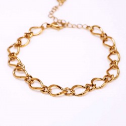 Stainless Steel Jewelry: Βραχιόλι Αλυσίδα Βραχιόλι Αλυσίδα από ανοξείδωτο ατσάλι με επιμετάλλωση 24Κ χρυσού