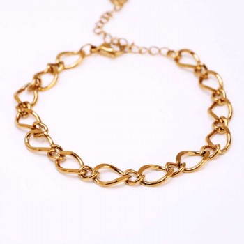 Stainless Steel Jewelry: Επίχρυσο Βραχιόλι Link Chain Stainless Steel Jewelry: Επίχρυσο Βραχιόλι Link Chain