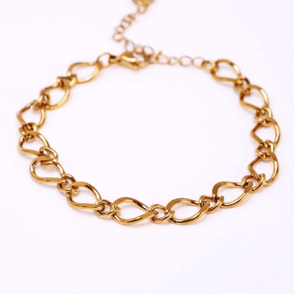 Stainless Steel Jewelry: Βραχιόλι Αλυσίδα Βραχιόλι Αλυσίδα από ανοξείδωτο ατσάλι με επιμετάλλωση 24Κ χρυσού
