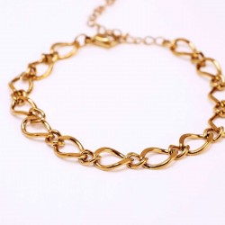 Stainless Steel Jewelry: Βραχιόλι Αλυσίδα Βραχιόλι Αλυσίδα από ανοξείδωτο ατσάλι με επιμετάλλωση 24Κ χρυσού