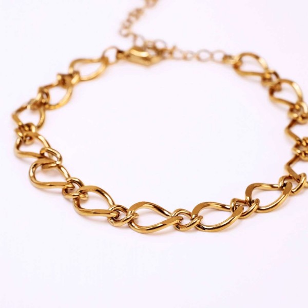 Stainless Steel Jewelry: Βραχιόλι Αλυσίδα Βραχιόλι Αλυσίδα από ανοξείδωτο ατσάλι με επιμετάλλωση 24Κ χρυσού