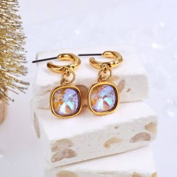 Επίχρυσα Σκουλαρίκια Κρίκοι με Κρύσταλλα Swarovski | Cappuccino Σκουλαρίκια Κρίκοι με Κρύσταλλα Swarovski σε επιμετάλλωση χρυσού 24Κ