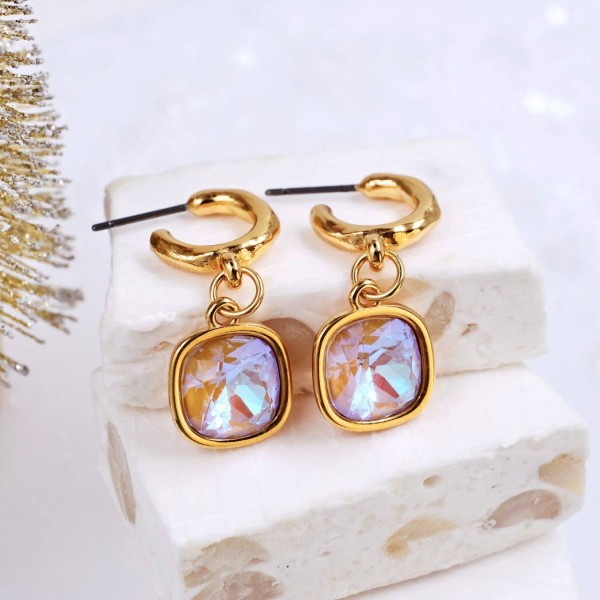 Επίχρυσα Σκουλαρίκια Κρίκοι με Κρύσταλλα Swarovski | Cappuccino Σκουλαρίκια Κρίκοι με Κρύσταλλα Swarovski σε επιμετάλλωση χρυσού 24Κ
