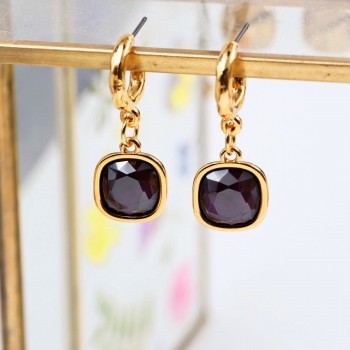 Σκουλαρίκια Κρίκοι με Κρύσταλλα Swarovski | Dark Red Σκουλαρίκια Κρίκοι με Κρύσταλλα Swarovski | Dark Red
