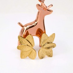 Stainless Steel Floral Statement Earrings Stainless Steel Floral Statement Earrings with 24K gold plating