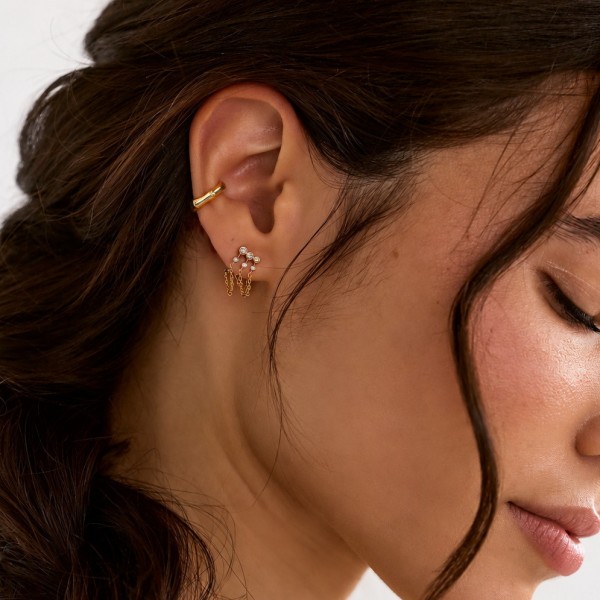 Bamboo Ear Cuff από Ανοξείδωτο Ατσάλι Bamboo Ear Cuff από Ανοξείδωτο Ατσάλι με Επίχρυση Επιμετάλλωση 24Κ