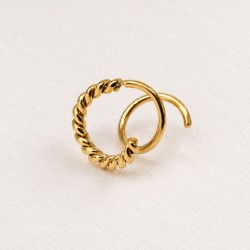 Σπειροειδές Σκουλαρίκι Piercing από Ανοξείδωτο Ατσάλι Σπειροειδές Σκουλαρίκι Piercing από Ανοξείδωτο Ατσάλι με επιμετάλλωση χρυσoύ 24Κ