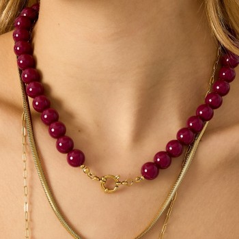 Stainless Steel Jewelry: Χειροποίητο Κολιέ με Πέτρες Stainless Steel Jewelry: Χειροποίητο Κολιέ με Πέτρες