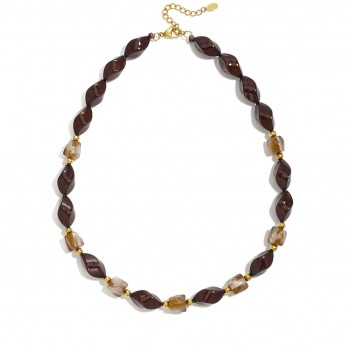 Stainless Steel Jewelry: Χειροποίητο Κολιέ με Πέτρες Stainless Steel Jewelry: Χειροποίητο Κολιέ με Πέτρες